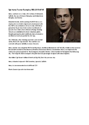 A preview of a PDF biography for Rampley, Harry Footer